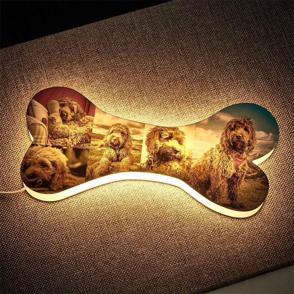 Personalized Bone Night Light with Custom Photos – 5 Picture Options