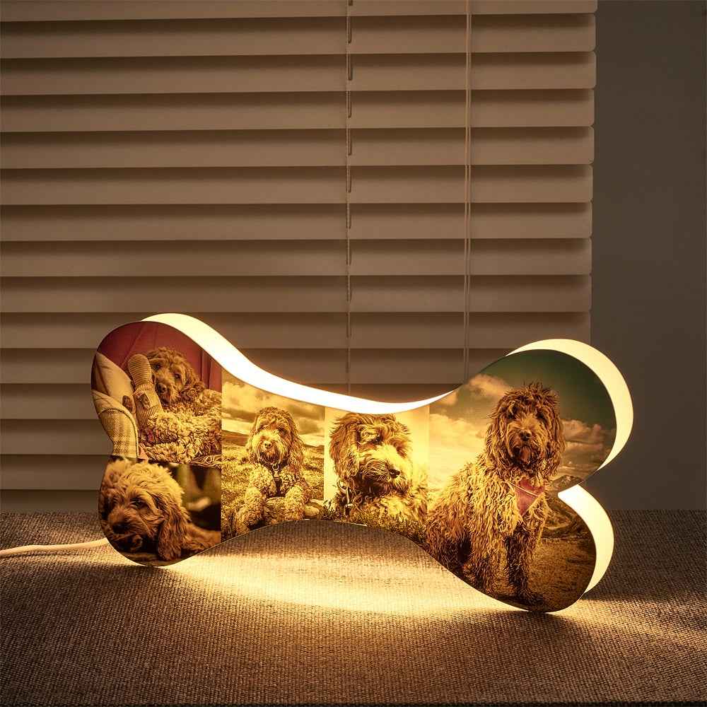 Personalized Bone Night Light with Custom Photos – 5 Picture Options