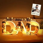Personalized Father's Day Night Lamp with Custom Family Photo and Name for Dad