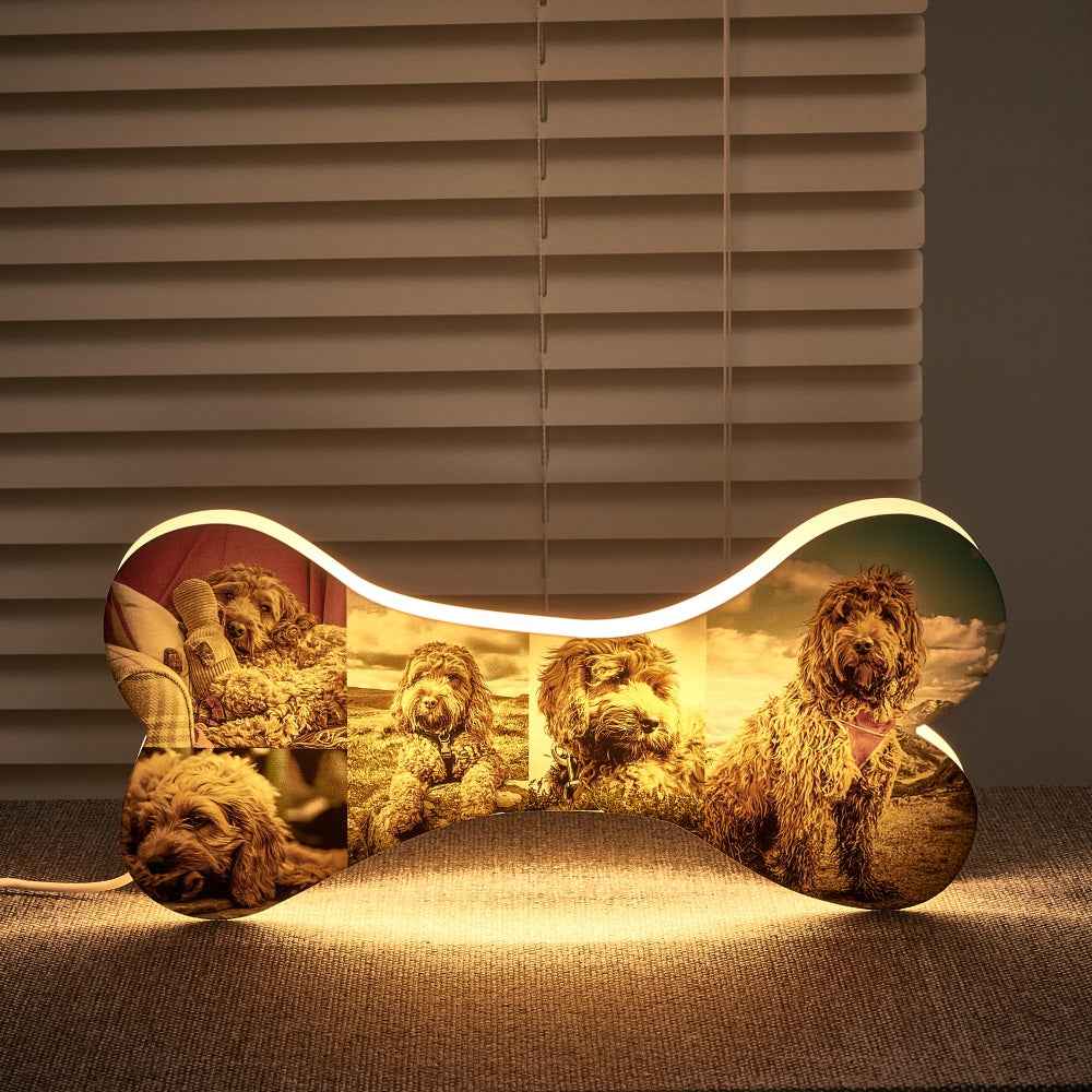 Personalized Bone Night Light with Custom Photos – 5 Picture Options