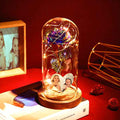 Custom Heart-Shaped Rose Night Light - Colorful Simulation Eternal Rose Flower in Glass Dome
