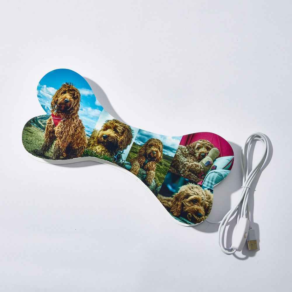 Personalized Bone Night Light with Custom Photos – 5 Picture Options