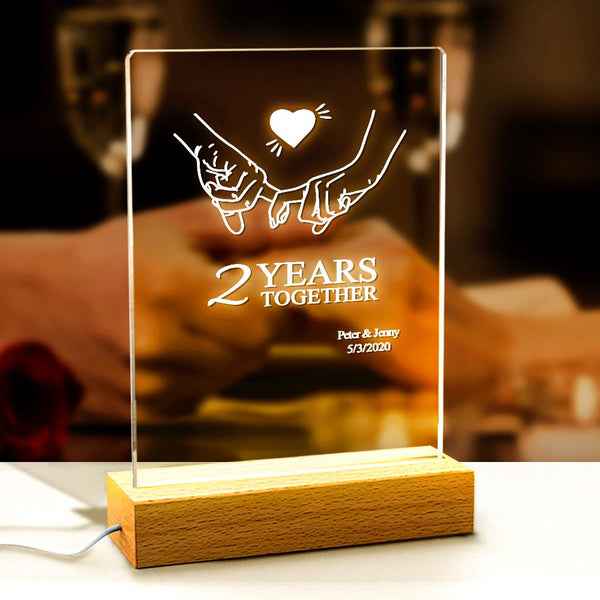 Custom Name Night Light Anniversary Table Lamp Gift for Couples