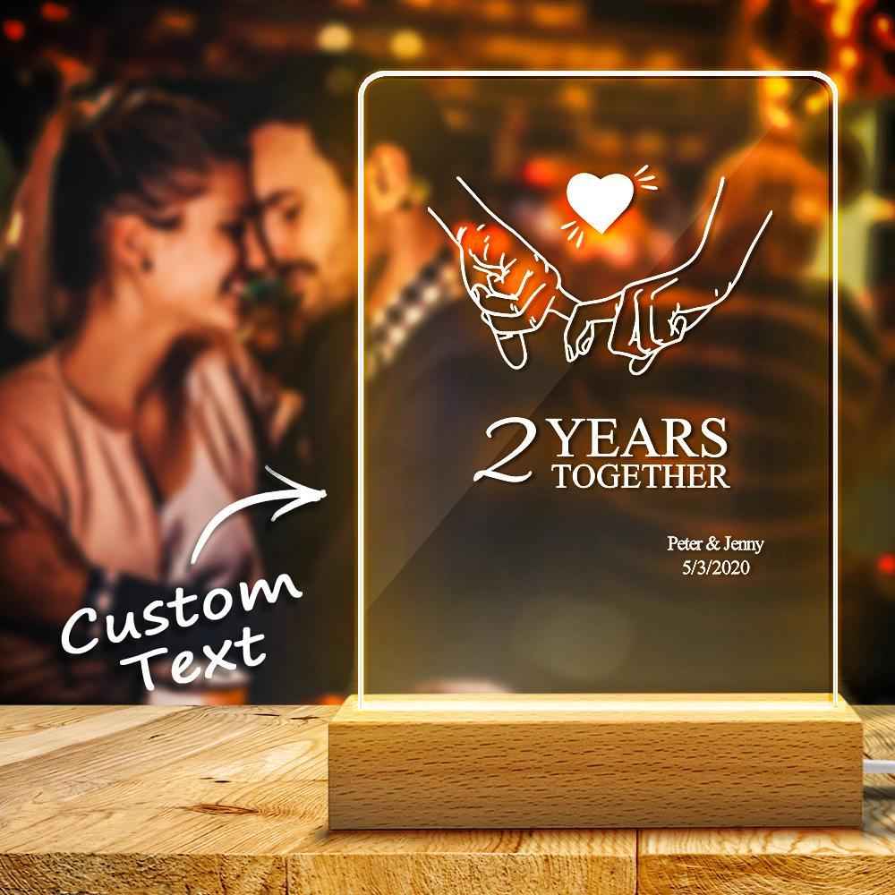 Custom Name Night Light Anniversary Table Lamp Gift for Couples