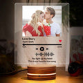 Personalized Music Glass Plaque - 7 Colors Night Light with Photo