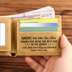 Best Dad Ever Personalized Leather Wallet - Custom Personalized Leather Wallet for Dad