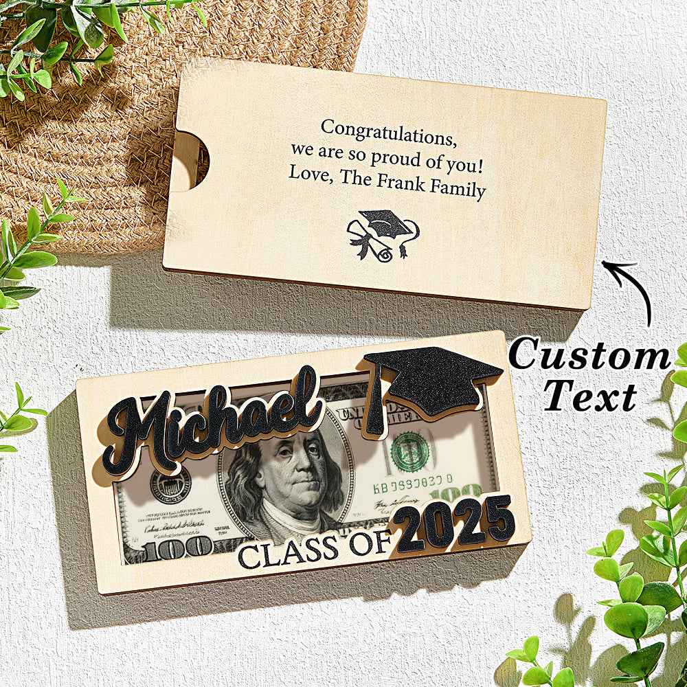 Custom Graduation Money Holder Wooden Keepsake Gift for Graduates