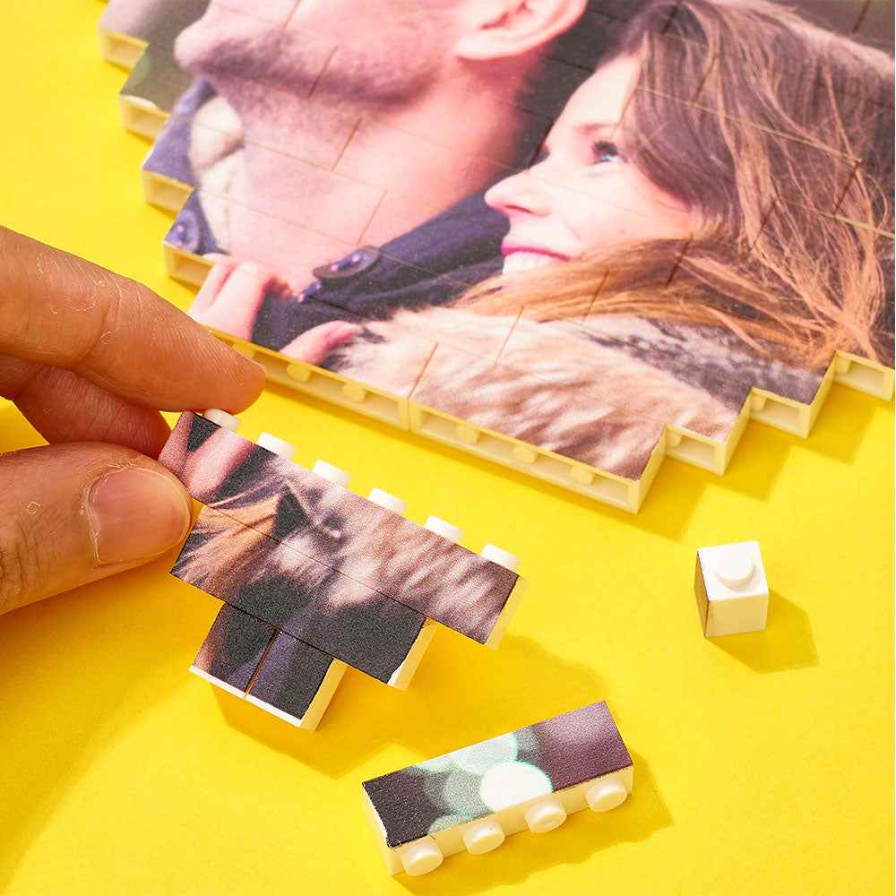 Custom Photo Block Puzzle Heart Shaped Personalized Building Brick