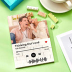Personalized Building Brick Photo Block with Music Code for Unique Gifts