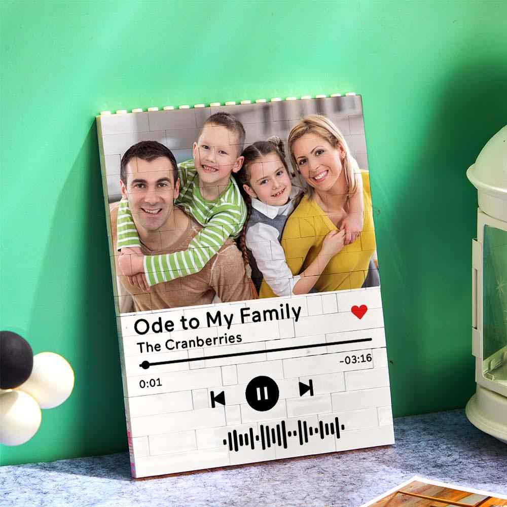 Personalized Building Brick Photo Block with Music Code for Unique Gifts