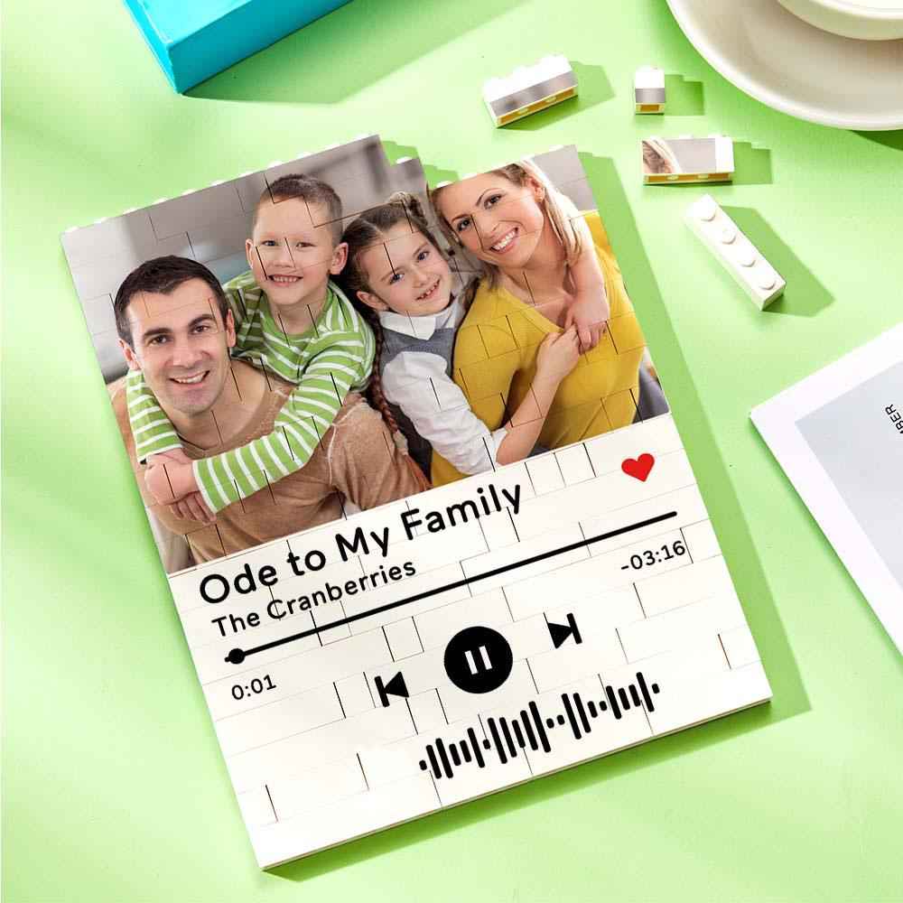 Personalized Building Brick Photo Block with Music Code for Unique Gifts