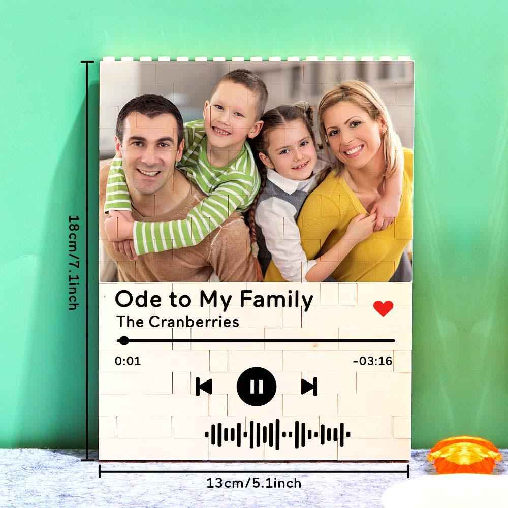 Personalized Building Brick Photo Block with Music Code for Unique Gifts