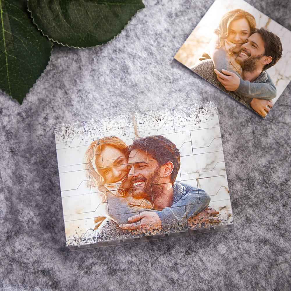 Custom LED Light Photo Block - White Light Up Building Brick