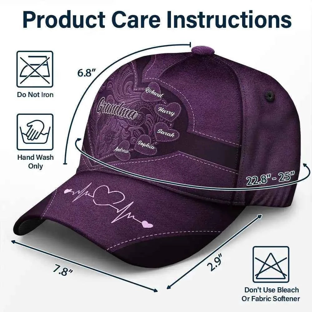 Grandma's Little Sweethearts Personalized Classic Cap - Customizable Gift