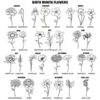 Birth Month Flowers Sketch Personalized 40oz Tumbler with Straw - Custom Personalized Birth Month Flower Tumbler