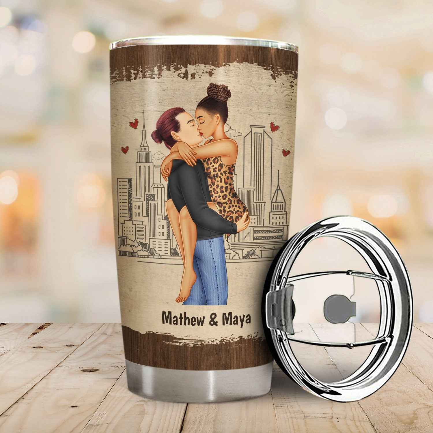 Kissing Couple Tumbler - Best Gift for Couples - Personalized Drinkware