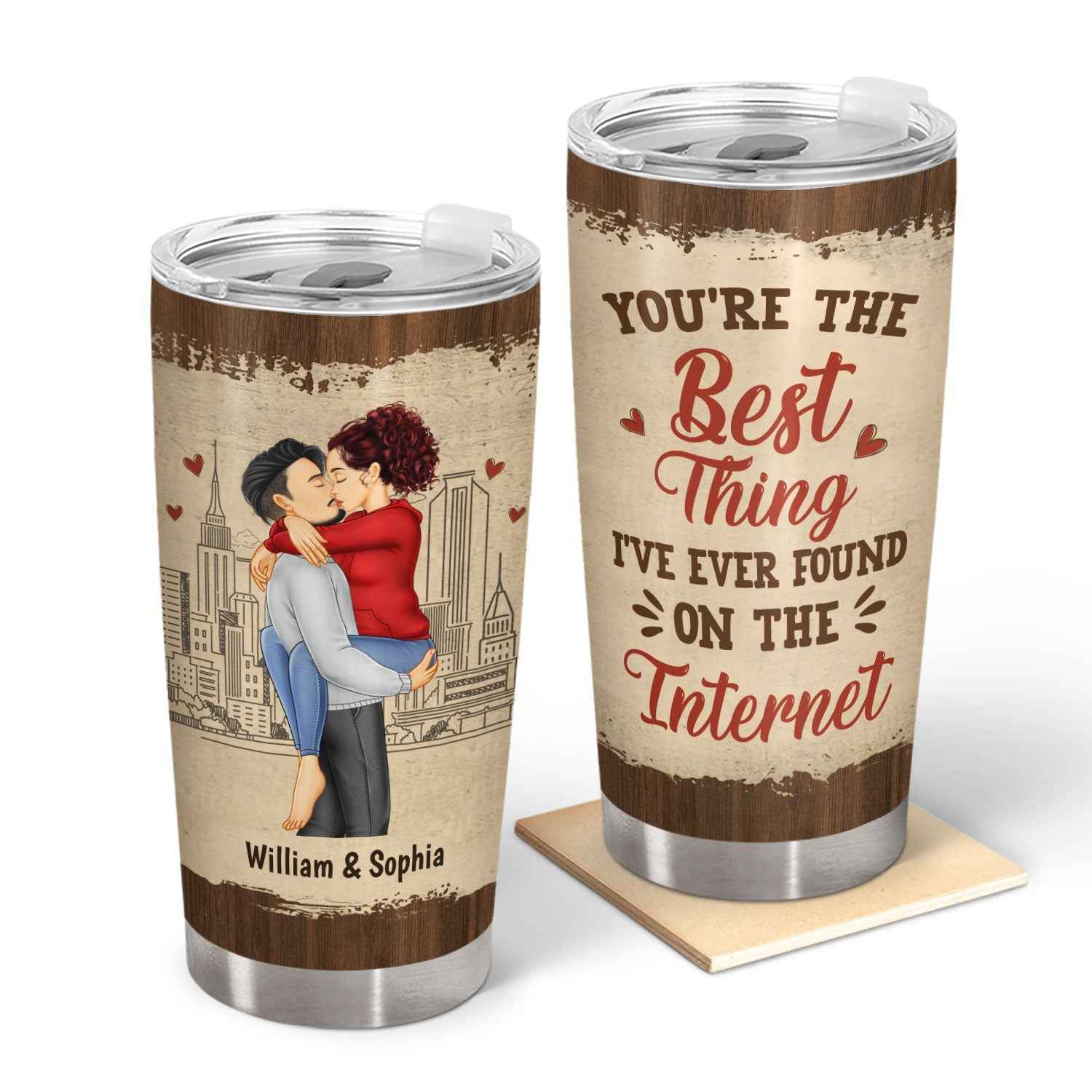 Kissing Couple Tumbler - Best Gift for Couples - Personalized Drinkware