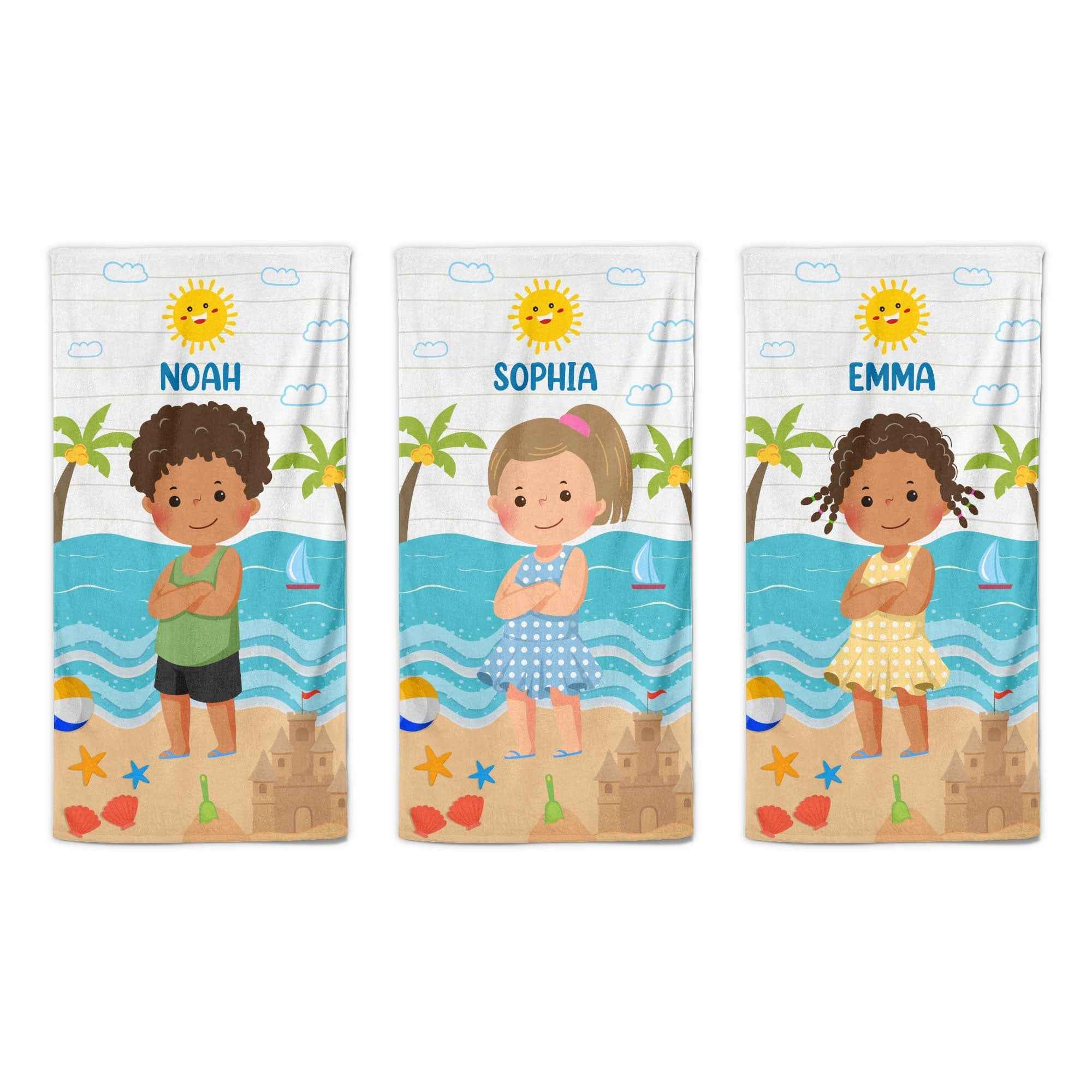 Kid On The Beach Personalized Beach Towel for Kids