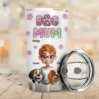 Dog Mom Personalized Tumbler with 3D Effect - Customizable Drinkware