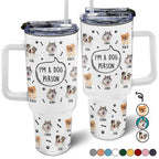 Custom Dog Lover Tumbler - Personalized 40oz Photo Gift for Dog Moms, Dads, and Dog Lovers with Straw