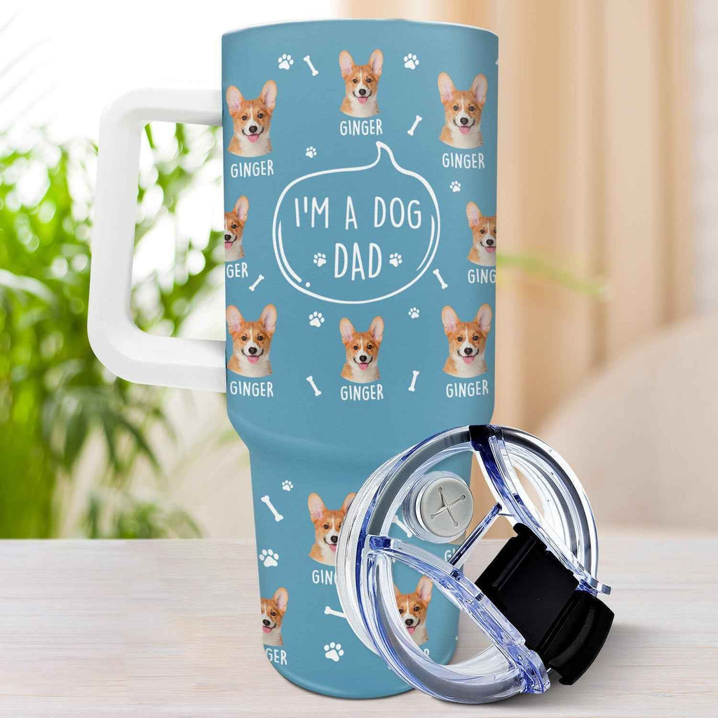 Custom Dog Lover Tumbler - Personalized 40oz Photo Gift for Dog Moms, Dads, and Dog Lovers with Straw