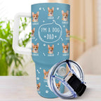 Custom Dog Lover Tumbler - Personalized 40oz Photo Gift for Dog Moms, Dads, and Dog Lovers with Straw