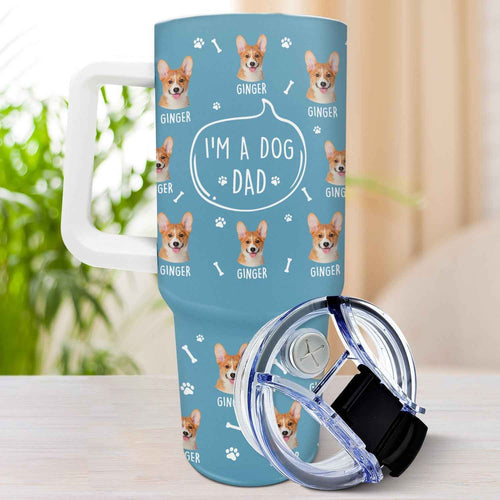 Custom Dog Lover Tumbler - Personalized 40oz Photo Gift for Dog Moms, Dads, and Dog Lovers with Straw
