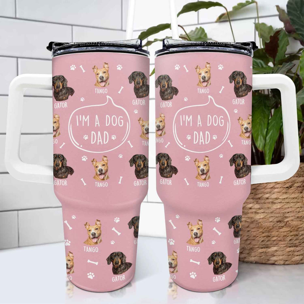 Custom Dog Lover Tumbler - Personalized 40oz Photo Gift for Dog Moms, Dads, and Dog Lovers with Straw