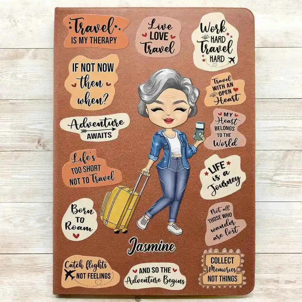 Personalized Leather Journal for Travel Lovers - Life Is A Journey