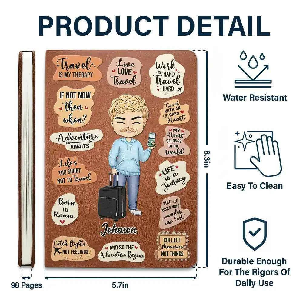 Personalized Leather Journal for Travel Lovers - Life Is A Journey