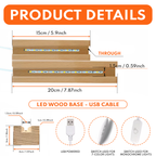 You & Me We Got This LED Night Light - Product Details: Dimensions, wooden base, and USB cable