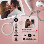 Custom Spotify Keychain Personalized with Picture and Scannable Music Code for Couples and Boyfriend Gift