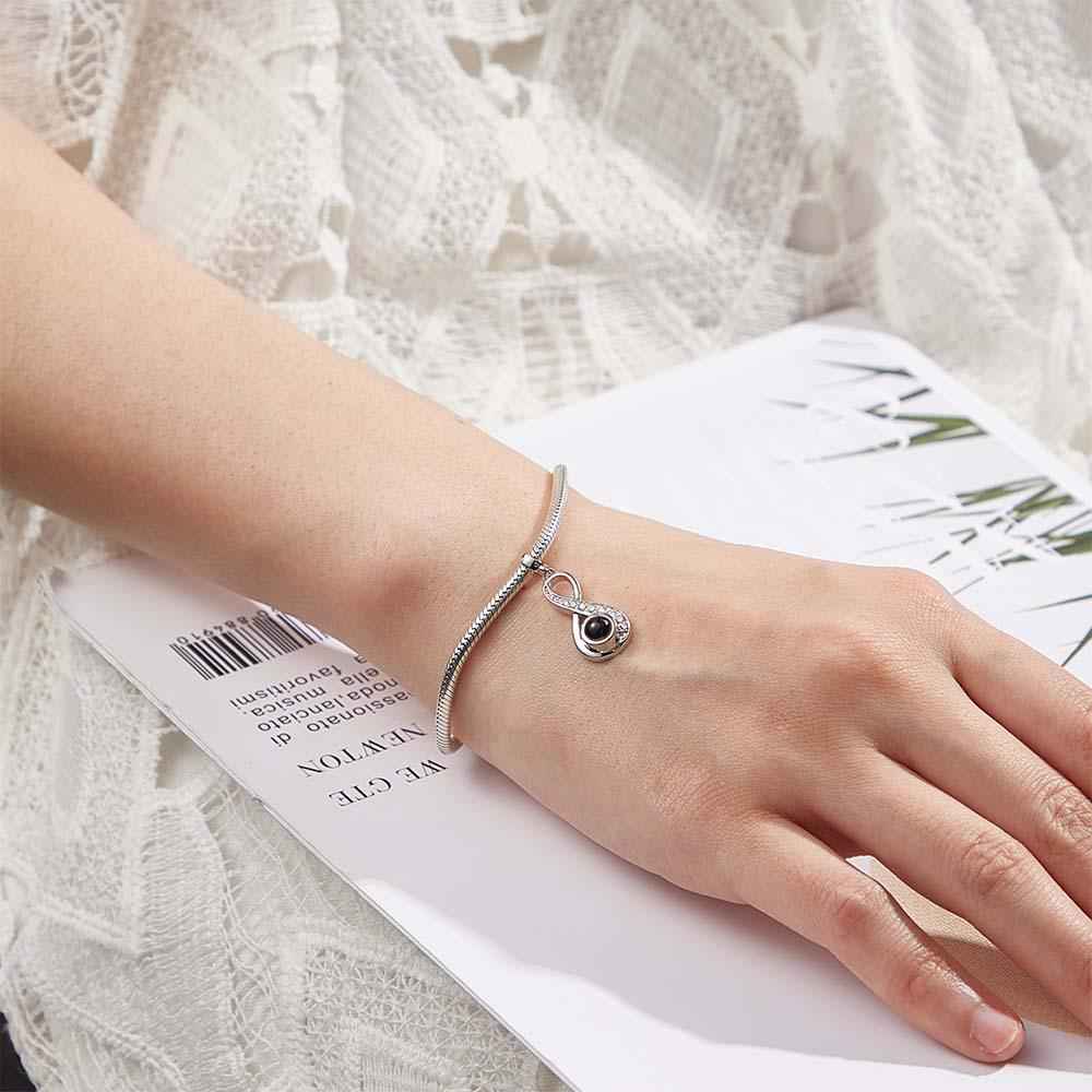 Custom Photo Projection Charm Infinite Love Pendant Gifts for Unique Memories