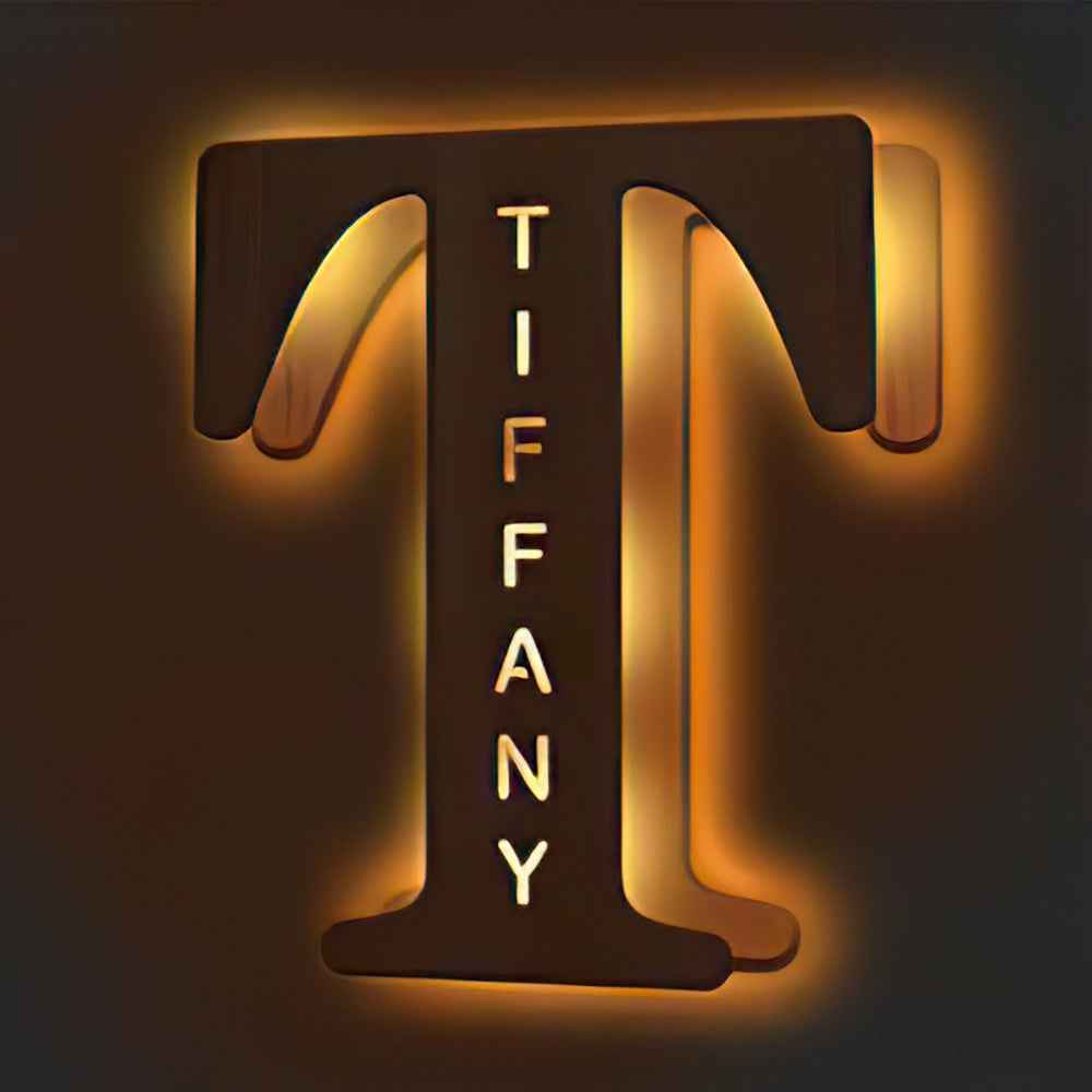 Personalized Wooden Letter Night Light 28CM for Unique Home Decor