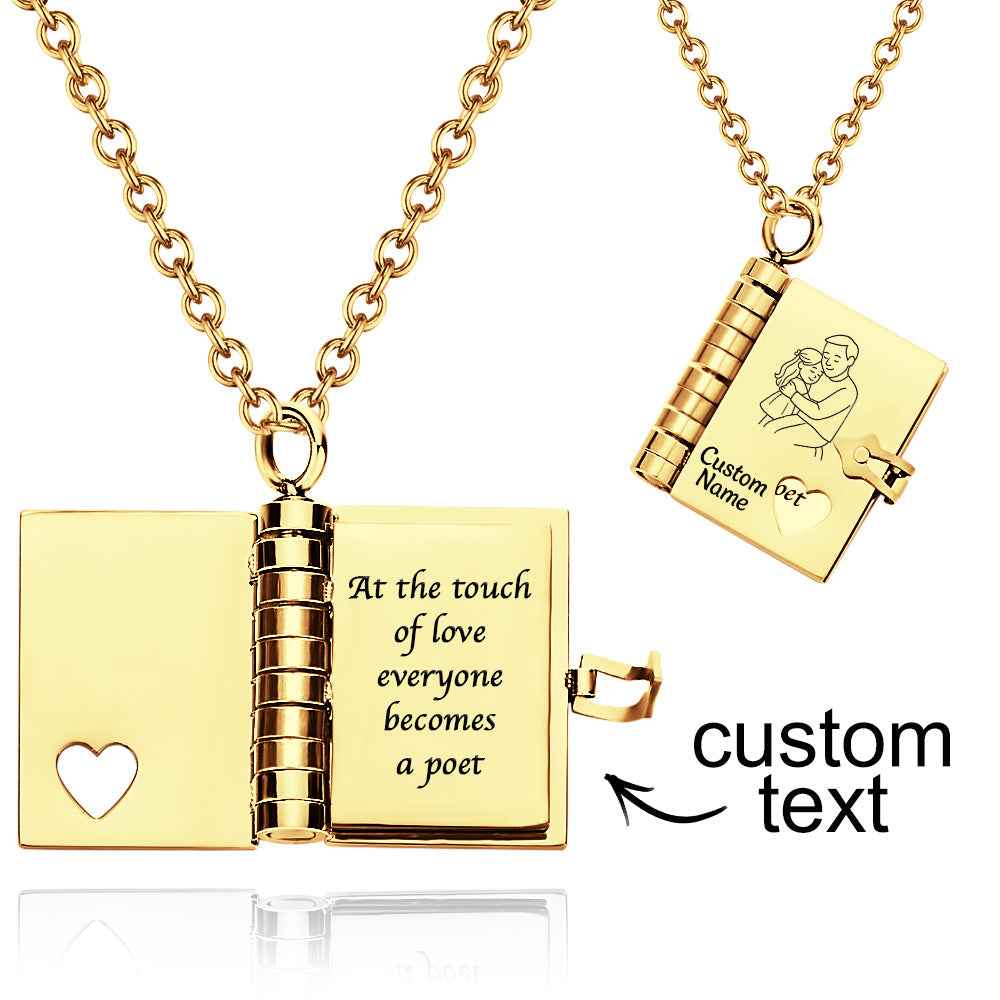 Personalized Star Book Necklace - A Letter to My Daughter in a Locket, Adjustable Pendant with Message Inside, Meaningful Jewelry