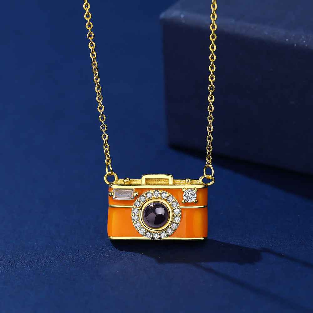 Personalized Photo Necklace with Projection Gem - Unique Anniversary Gifts for Her