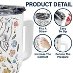 Hand In Hand, I Will Always Protect You Personalized Tumbler Gift for Mom - 3D Inflated Effect Printed Cup, 40oz Tumbler With Straw