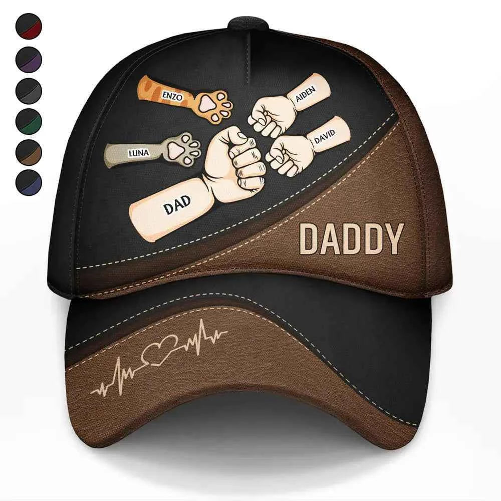 Personalized Best Dad Cap - Fist Bump Design for Best Dad For Life