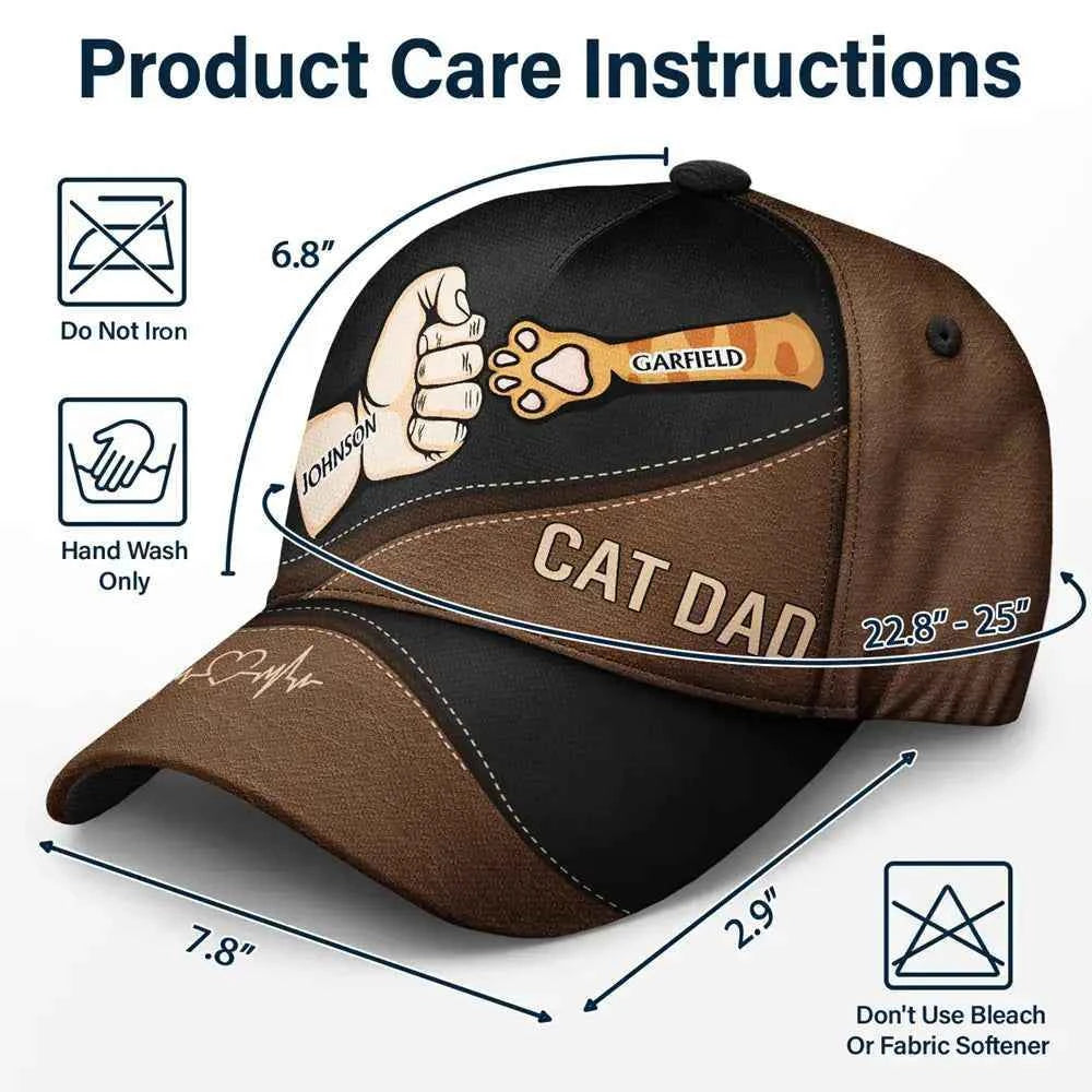 Personalized Best Dad Cap - Fist Bump Design for Best Dad For Life