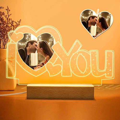 Custom Acrylic Night Light Personalized I Love You Photo Lamp