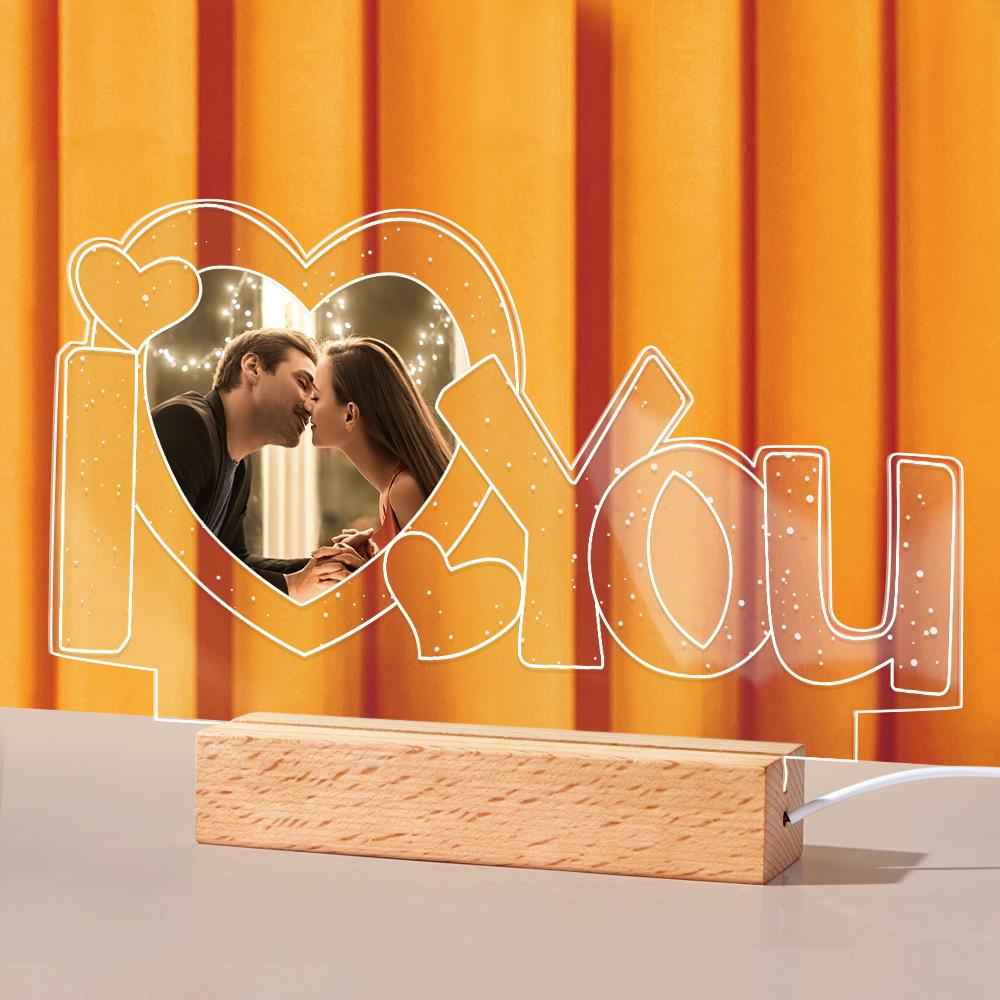 Custom Acrylic Night Light Personalized I Love You Photo Lamp