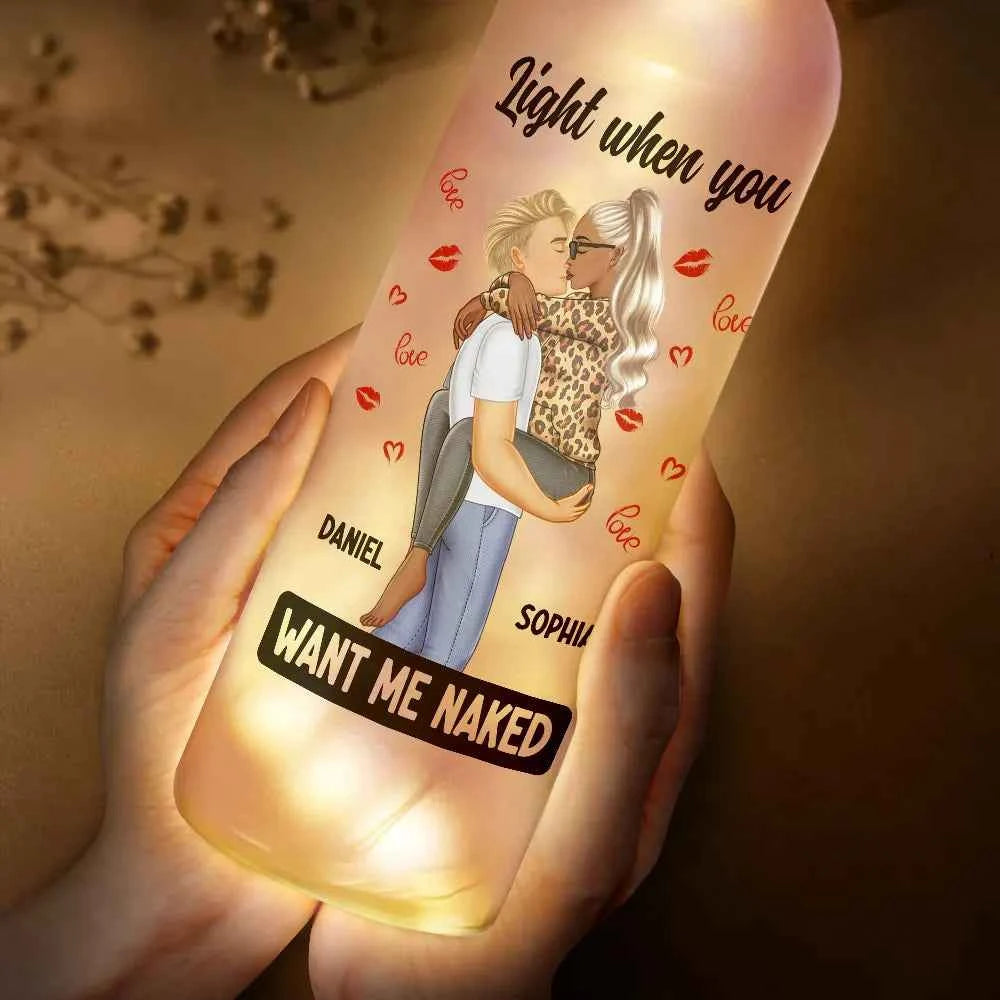 Kissing Couple Personalized Bottle Light - I Love You Everyday Always Be By Your Side