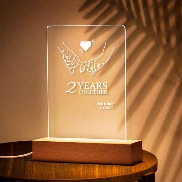 Custom Name Night Light Anniversary Table Lamp Gift for Couples