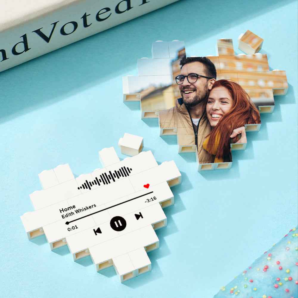 Custom Photo Block Puzzle Heart Shaped Personalized Building Brick