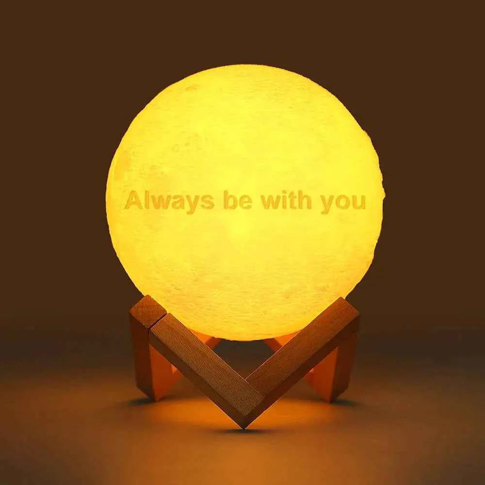 Custom Moon Lamp 3D Printed Photo Lunar Light - Ideal Christmas Gift for Family