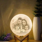 Custom Moon Lamp 3D Printed Photo Lunar Light - Ideal Christmas Gift for Family