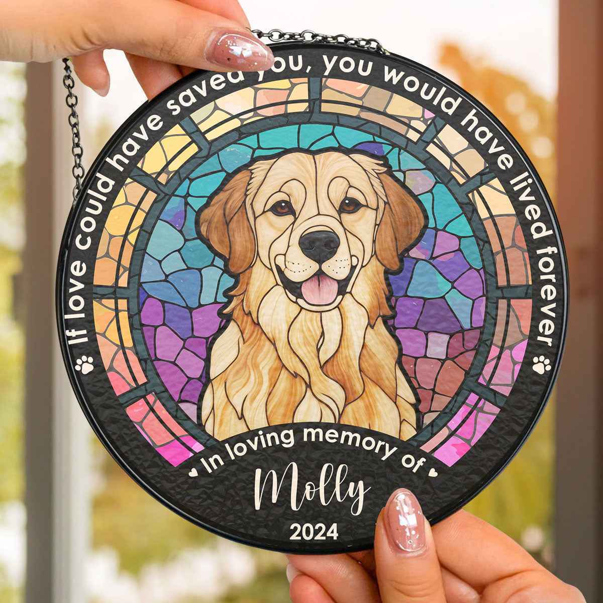 Custom Dog Photo Suncatcher - Personalized Window Hanging "Life Is Better With Dog"